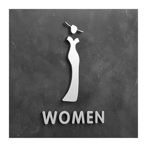 WC Türschild 3D-WC-Schild, eleganter Waschraum-Tür-Wandaufkleber, Kunst, Zuhause, Badezimmer-Dekor(Color30,18x11cm) von SHENJMAI