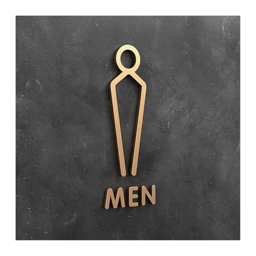 WC Türschild 3D-WC-Schild, eleganter Waschraum-Tür-Wandaufkleber, Kunst, Zuhause, Badezimmer-Dekor(Color32,18x11cm) von SHENJMAI