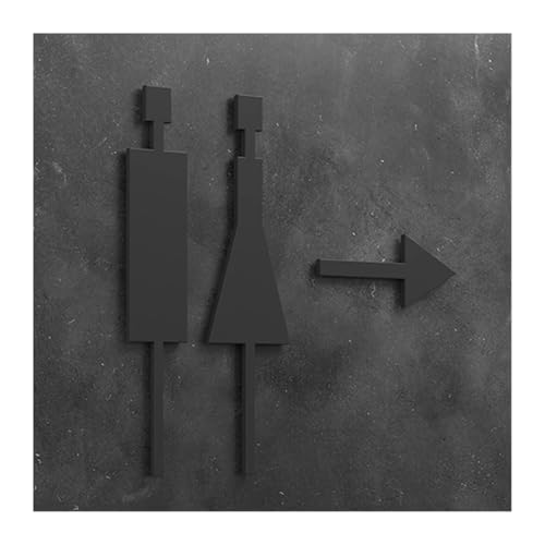 WC Türschild 3D-WC-Schild, eleganter Waschraum-Tür-Wandaufkleber, Kunst, Zuhause, Badezimmer-Dekor(Color4,25x16cm) von SHENJMAI