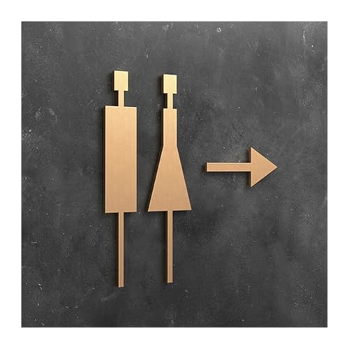WC Türschild 3D-WC-Schild, eleganter Waschraum-Tür-Wandaufkleber, Kunst, Zuhause, Badezimmer-Dekor(Color9,25x16cm) von SHENJMAI