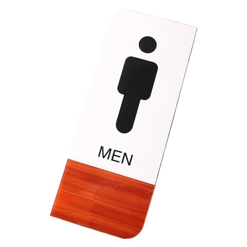 WC Türschild Holzmaserung Toilettenschild Aufforderung Männer & Frauen WC Toilettenschilder Türaufkleber Türschild Kreative Beschilderung(03 MEN) von SHENJMAI