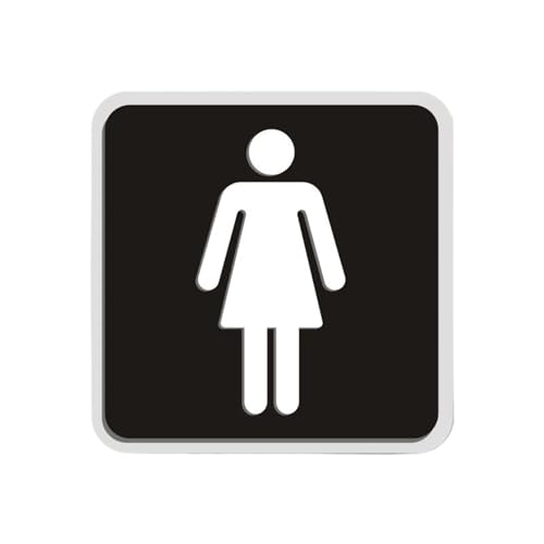 WC Türschild Schwarzes WC-Schild, Wasch-Toilettentür, Wandaufkleber, Beschilderung, Kunst, Hotel, Badezimmer-Dekor(WOMAN) von SHENJMAI