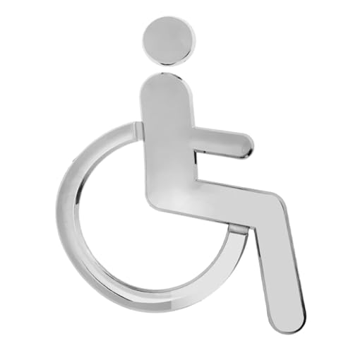 WC Türschild Toilettenschild, Rollstuhl-WC, selbstklebendes Handicap-Wandtattoo, Schild for Unisex, Badezimmer, Toilettentür, Symbol, Silber WC Türschild Toilettenschild, Rollstuhl-WC, selbstklebendes Handicap-Wandtattoo, Schild for Unisex, Badezimmer, Toilettentür, Symbol, Silber von SHENJMAI