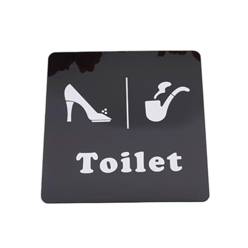 WC Türschild Toilettenschild, verspiegeltes WC-Hinweisschild for Männer und Frauen, Form von High Heels, 3D-Spiegel, Wandaufkleber, Beschilderung(Black) von SHENJMAI