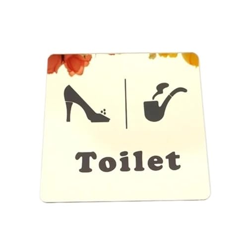 WC Türschild Toilettenschild, verspiegeltes WC-Hinweisschild for Männer und Frauen, Form von High Heels, 3D-Spiegel, Wandaufkleber, Beschilderung(Gold) von SHENJMAI