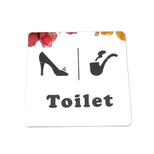 WC Türschild Toilettenschild, verspiegeltes WC-Hinweisschild for Männer und Frauen, Form von High Heels, 3D-Spiegel, Wandaufkleber, Beschilderung(Silver) von SHENJMAI