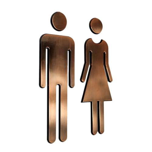 WC Türschild WC-Wandaufkleber, Toilette, Waschraum, Beschilderung, Spiegelfläche, Mann und Frau, Türschilder, Schild, Poster(Bronze) von SHENJMAI