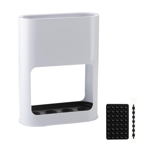 SHENRUZENG Schirmständer Weiß, Regenschirmständer mit Anti Kipp Silikon Saugnapf Regenschirmhalter mit Abnehmbarer Abtropfschale Eingangsbereich Schirmständer 4 Slots für Lange/Kurze Regenschirme von SHENRUZENG