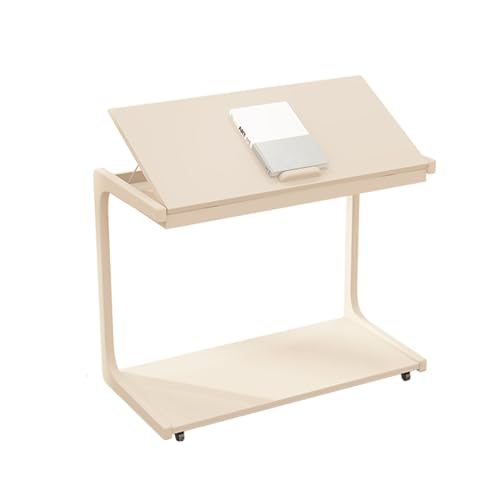 Beweglicher C-förmiger Beistelltisch, Tisch für Laptop, einstellbarer Winkel auf dem Schreibtisch, tragbarer Beistelltisch zum Lesen auf dem Sofa über dem Bett (Farbe: Natur, Größe: 80CM/31,5IN) Lofty von SHERAF