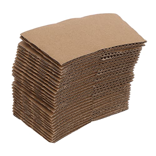 SHERCHPRY 100 Stück Kaffee Cup Sleeve aus Hochwertigem Kraftpapier Hitzeschutz Kalteisolation Langlebig und Umweltfreundlich für Kaffee Milchtee und To Go Becher Geeignet für Becheröffnung von SHERCHPRY