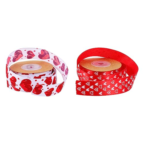 SHERCHPRY 2 Rollen Herz Muster Geschenkband Hochwertige Satinbänder für Valentinstag Hochzeiten und Romantisch und Langlebig zum Verpacken von Geschenken und Blumensträußen SHERCHPRY 2 Rollen Herz Muster Geschenkband Hochwertige Satinbänder für Valentinstag Hochzeiten und Romantisch und Langlebig zum Verpacken von Geschenken und Blumensträußen von SHERCHPRY