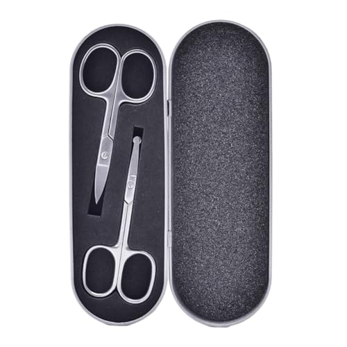 SHERCHPRY 2 Stück Edelstahl Augenbrauen Scheren mit Abgerundeten Spitzen Sicherer Nasenhaarschneider Präzise Trimmer für Damen Herren Einfache Handhabung und Schmerzfreies Styling SHERCHPRY 2 Stück Edelstahl Augenbrauen Scheren mit Abgerundeten Spitzen Sicherer Nasenhaarschneider Präzise Trimmer für Damen Herren Einfache Handhabung und Schmerzfreies Styling von SHERCHPRY