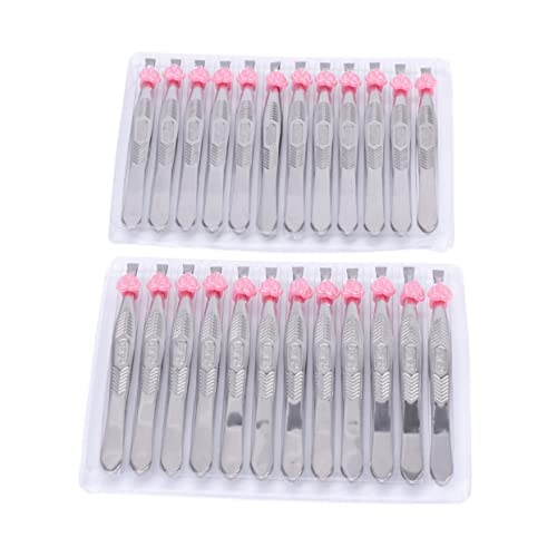 SHERCHPRY 24 Stück Teiliges Augenbrauenpinzetten mit Flacher Spitze Präzise Haarentfernung für Augenbrauenpflege und Gesichtsmakeup Tragbar und Langlebig von SHERCHPRY
