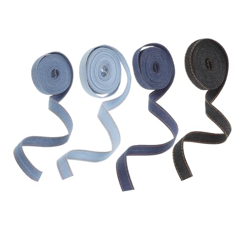 SHERCHPRY 4 Rollen Teiliges Denim-band Jeansstoff Schleifenband für DIY Basteln Haaraccessoires Hochzeit Dekoration Je Robuste Leichte Farbvielfältige Stoffbänder SHERCHPRY 4 Rollen Teiliges Denim-band Jeansstoff Schleifenband für DIY Basteln Haaraccessoires Hochzeit Dekoration Je Robuste Leichte Farbvielfältige Stoffbänder von SHERCHPRY
