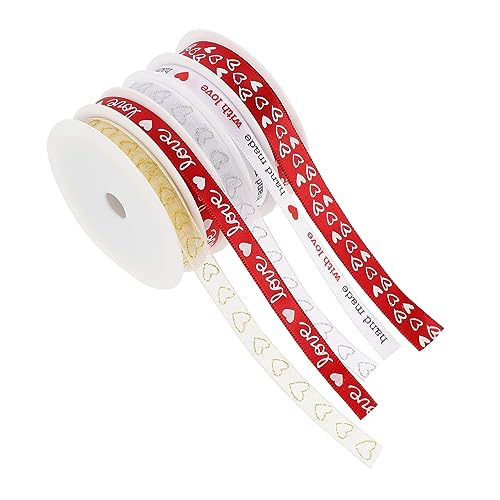 SHERCHPRY 5 Rollen Geschenkverpackungsbänder mit Herz und Buchstabenmuster Satin Geschenkband Vielseitig für Hochzeit Geburtstag und Weihnachtsdeko Farbige Geschenkband zum Basteln und SHERCHPRY 5 Rollen Geschenkverpackungsbänder mit Herz und Buchstabenmuster Satin Geschenkband Vielseitig für Hochzeit Geburtstag und Weihnachtsdeko Farbige Geschenkband zum Basteln und von SHERCHPRY