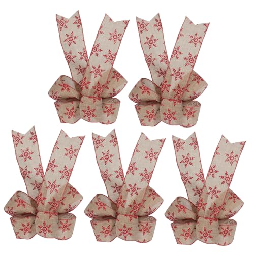 SHERCHPRY 5 Stück Teiliges Pre Gebandete Jute Schneeflocken Bowknot für DIY Bastelarbeiten Rustikale Dekobänder für Wintergeschenke und Festtagsdekorationen SHERCHPRY 5 Stück Teiliges Pre Gebandete Jute Schneeflocken Bowknot für DIY Bastelarbeiten Rustikale Dekobänder für Wintergeschenke und Festtagsdekorationen von SHERCHPRY