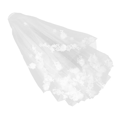SHERCHPRY Brautschleier Brautschleier Kopfbedeckung Blumenhaarschleier Junggesellinnenabschied Schleier Hochzeitsschleier Kamm Hochzeitsspitzenschleier Blumenspitzenschleier von SHERCHPRY