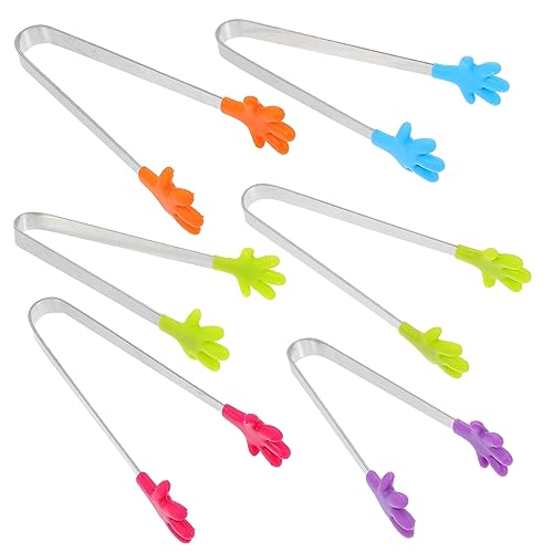 SHERCHPRY 6St Lebensmittelhalter aus Silikon party zubehör kinder partyzubehör kinder zange kinder Essenszange Mini-Zuckerzange Mini-Küchenclips Küchenklammern Grill Pappbecher Edelstahl von SHERCHPRY