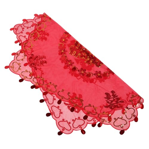 SHERCHPRY Rotes Brautkopftuch mit Bestickter Spitze Chinesischer Hochzeits-schleier Leichter Kurzer Schleier für Braut und Festliche Anlässe Vielseitig für Hochzeitsfeiern und Cosplay SHERCHPRY Rotes Brautkopftuch mit Bestickter Spitze Chinesischer Hochzeits-schleier Leichter Kurzer Schleier für Braut und Festliche Anlässe Vielseitig für Hochzeitsfeiern und Cosplay von SHERCHPRY
