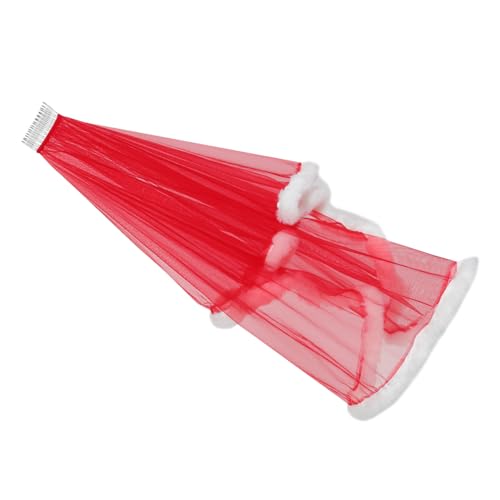SHERCHPRY Rotes Brautschleier-doppellagiges Tüll-haaraccessoire mit Flauschigem Abschluss für Frauen Festliche Hochzeits Weihnachtsfeier Leichter Kurzschleier für Besondere Anlässe SHERCHPRY Rotes Brautschleier-doppellagiges Tüll-haaraccessoire mit Flauschigem Abschluss für Frauen Festliche Hochzeits Weihnachtsfeier Leichter Kurzschleier für Besondere Anlässe von SHERCHPRY