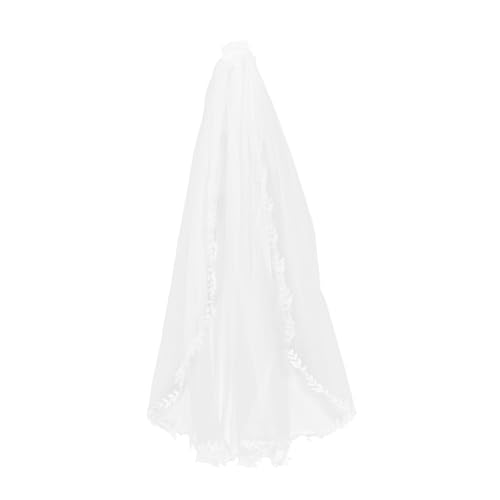 SHERCHPRY Weißer Brautschleier mit Zartem Spitzenbesatz und Blattmuster Langer Tüllschleier mit Kamm Leichter Komfortabler Hochzeitsschleier für Romantische Brautkleider und Hochzeitsfeiern SHERCHPRY Weißer Brautschleier mit Zartem Spitzenbesatz und Blattmuster Langer Tüllschleier mit Kamm Leichter Komfortabler Hochzeitsschleier für Romantische Brautkleider und Hochzeitsfeiern von SHERCHPRY