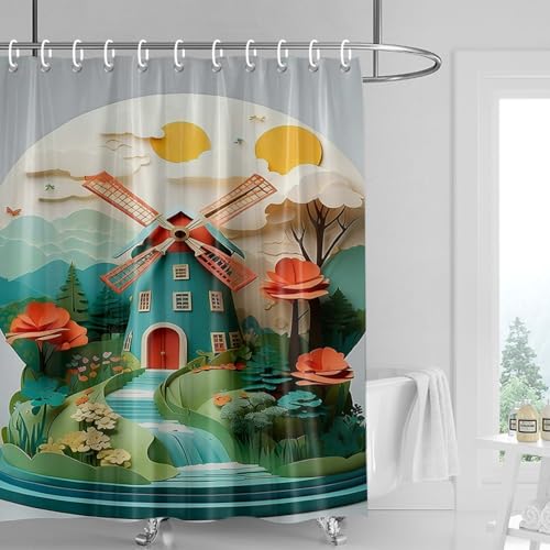 Duschvorhang 180x180 cm Goldgrauer Marmor Shower Curtains Waschbar Polyester Stoff Duschvorhang Wasserdicht Dekoration Shower Curtain mit 12 Haken Duschvorhänge Badewanne von SHFDJTL