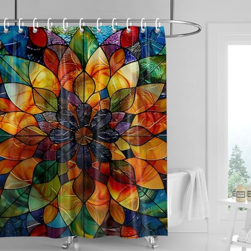 Duschvorhang 180x200 cm Rosa Schwarz Mädchen Shower Curtains Waschbar Polyester Stoff Duschvorhang Wasserdicht Dekoration Shower Curtain mit 12 Haken Duschvorhänge Badewanne von SHFDJTL
