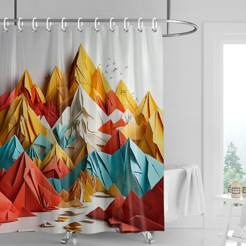 Duschvorhang 90x180 cm Blatt Grün Hirsch Shower Curtains Waschbar Polyester Stoff Duschvorhang Wasserdicht Dekoration Shower Curtain mit 12 Haken Duschvorhänge Badewanne von SHFDJTL