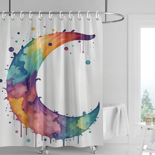 Duschvorhang 90x180 cm Rot Lila Grün Shower Curtains Waschbar Polyester Stoff Duschvorhang Wasserdicht Dekoration Shower Curtain mit 12 Haken Duschvorhänge Badewanne von SHFDJTL