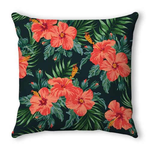 Kissenbezug 45x45 Rote Blumen Grün Outdoor Kissen Quadratische Leinen Innen für Sofa Schlafzimmer Garten Dekokissen Waschbar Kissenbezug Atmungsaktiv Kissenhülle 45x45 Kissenbezug 45x45 Rote Blumen Grün Outdoor Kissen Quadratische Leinen Innen für Sofa Schlafzimmer Garten Dekokissen Waschbar Kissenbezug Atmungsaktiv Kissenhülle 45x45 von SHFDJTL