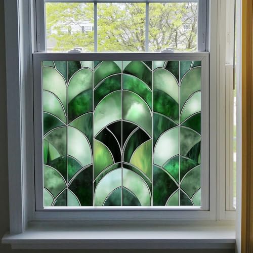 Milchglasfolie Schwarz Grün Retro Fensterfolie ohne Klebstoff Fensterfolie Sichtschutz Sichtschutzfolie Fenster Duschraum Klebefolie Fenster Büro Fensterfolie Blickdicht 2P/100x100 cm Milchglasfolie Schwarz Grün Retro Fensterfolie ohne Klebstoff Fensterfolie Sichtschutz Sichtschutzfolie Fenster Duschraum Klebefolie Fenster Büro Fensterfolie Blickdicht 2P/100x100 cm von SHFDJTL