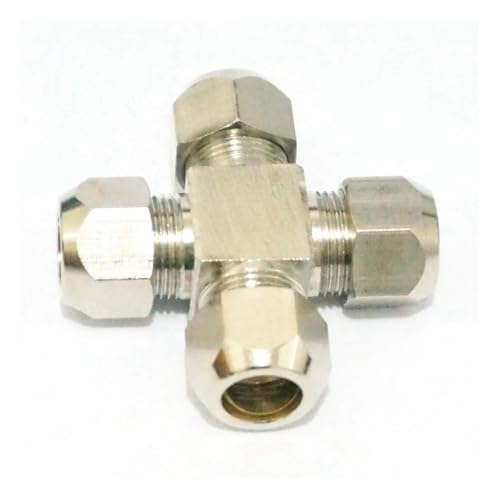 Fit Tube O/D 10mm Cross 4 Ways Brass Ferrule Pneumatic Air Pipe Fitting von SHFTQXSLAT