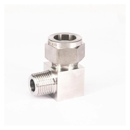 Fit Tube O/D 20mm -1/2" BSPT Elbow 304 Stainless Steel Ferrule Pneumatic Air Compression Fitting von SHFTQXSLAT