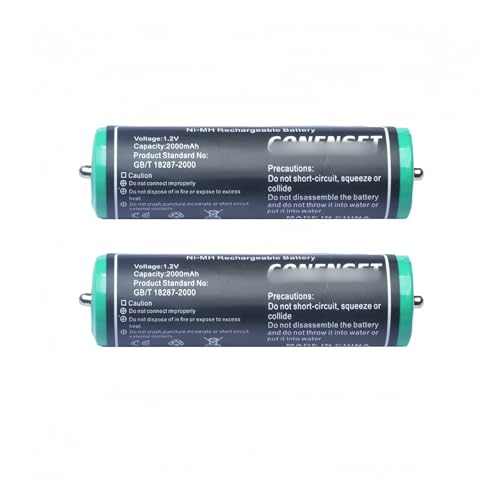 SHGTCOAP 2 Stück 2000 MAh NI-MH-Akku Kompatibel for Braun Series 1, Series 3, Smart Control-Rasierern, Haarschneidemaschinen von SHGTCOAP