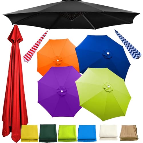 SHGUOMSC 2,44 m Langer Ersatzstoff for Schirmdach mit 8 Rippen, strapazierfähiger Ersatzstoff aus Polyester for Sonnenschirme, lichtbeständige Abdeckung for Terrassen- und Marktschirme(White) von SHGUOMSC