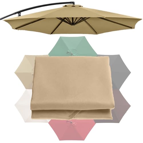 SHGUOMSC Ersatzdach for Terrassenschirm, 6-Rippen-UV-Schutz, Ersatztuch for Sonnenschirme for den Außenbereich, 2 m wasserdichte Ersatzabdeckung for die Schirmoberseite(Khaki,2m(6.5ft)) von SHGUOMSC