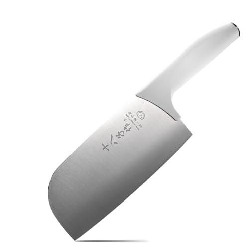 SHI BA ZI ZUO Fleischmesser Professionelles Kochmesser zum Schneiden von Gemüse und Fleisch, Küchenmesser mit rutschfestem weißem Griff SHI BA ZI ZUO Fleischmesser Professionelles Kochmesser zum Schneiden von Gemüse und Fleisch, Küchenmesser mit rutschfestem weißem Griff von SHI BA ZI ZUO