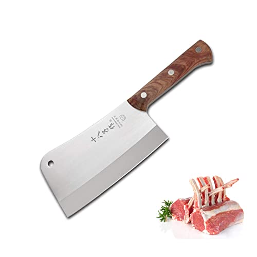 SHI BA ZI ZUO Hackmesser, Robustes Fleischmesser, 20cm Gestochen Scharf Chinesisches Kochmesser, Metzgermesser zum Hacken von Knochen, stabiles Küchenmesser von SHI BA ZI ZUO