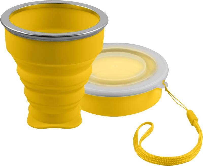 SHIBBY Becher Faltbarer Silikon-Becher - Reisetasse Camping Trinkbecher – 210ml von SHIBBY