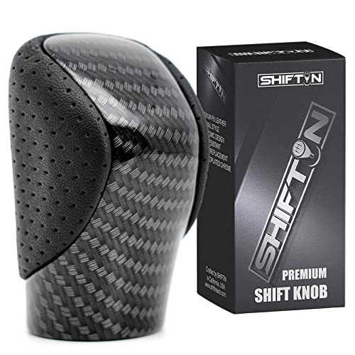 SHIFTIN Schaltknauf für Lexus ES GS GX is NX RC RX 200t 300 350 3450h 450hL 350L (gestanztes schwarzes Leder/Kohlefaser) von SHIFTIN