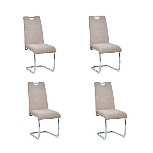 SHIITO - 4 Esszimmerstühle im modernen Stil - 100 x 43 x 42 cm - Modell Marc - Elegantes Paket - Ergonomischer Sitz und Metallbeine - aus Nerzstoff von SHIITO