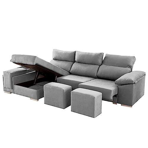 SHIITO Chaiselongue, Stoff, Rechts, Grau, Grande von SHIITO