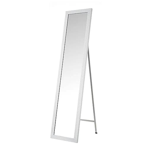 SHIITO - Standspiegel aus Kunststoff mit weißer Textur | Premium Qualität in rechteckiger Form für Wohnzimmer, Flur, Schlafzimmer, Elegante Verarbeitung | 37 x 2 x 157 cm von SHIITO