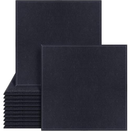90 x 120 cm große Korktafel, 12 Stück, Filz-Wandfliesen, Foto-Memo-Display-Panels, selbstklebende Pinnwand, Wand-Organizer für Zuhause, Büro, Schwarz von SHIJHUI
