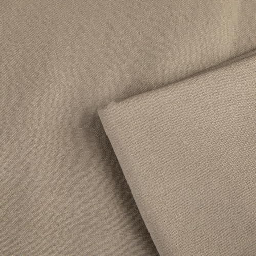 Baumwoll-Leinen-Stoff, Meterware, atmungsaktiv, Stickstoff, 100 cm breit, einfarbig, DIY, handgefertigtes Nähmaterial für Tischdecke, Vorhang, Stoff (Gelbgrau) von SHIJHUI