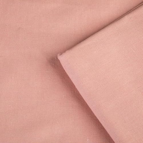 Baumwoll-Leinen-Stoff, Meterware, atmungsaktiv, Stickstoff, 100 cm breit, einfarbig, DIY, handgefertigtes Nähmaterial für Tischdecke, Vorhang, Stoff (Rosa) von SHIJHUI
