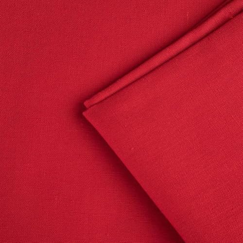 Baumwoll-Leinen-Stoff, Meterware, atmungsaktiv, Stickstoff, 100 cm breit, einfarbig, DIY, handgefertigtes Nähmaterial für Tischdecke, Vorhang, Stoff (rot) von SHIJHUI