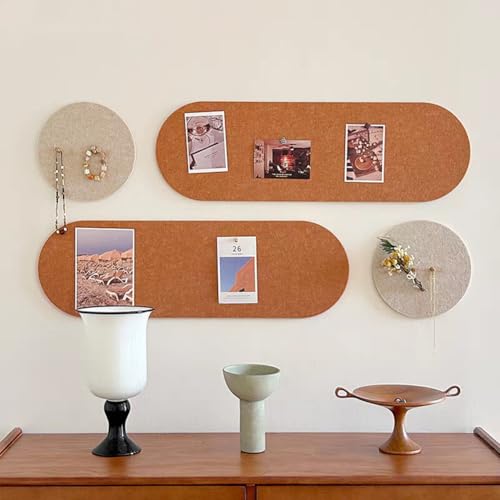 Filz-Pinnwände, dekoratives Foto-Display, Pinnwand für Wände, selbstklebende Korktafel, Alternative für Zuhause, Büro, Braun, 80 + 20 cm, 4 Stück Filz-Pinnwände, dekoratives Foto-Display, Pinnwand für Wände, selbstklebende Korktafel, Alternative für Zuhause, Büro, Braun, 80 + 20 cm, 4 Stück von SHIJHUI