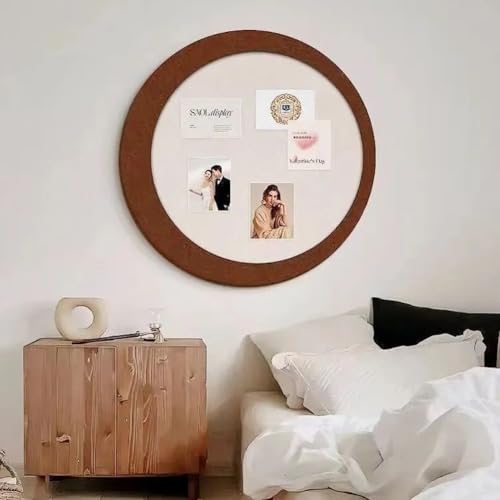 Filz-Pinnwand, rund, 40/60 cm, für DIY-Fotos, Memo-Display, Wandpaneel, faltbare Wandorganisation, selbstklebende Filz-Pinnwand für Zuhause, Büro (Braun, 40 cm) von SHIJHUI