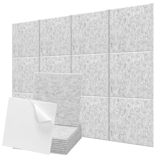 Filz-Wandfliesen, Korktafel, Alternative, 90 x 120 cm, große Filz-Pinnwand, Memo-Foto-Display, Wandpaneel für Zuhause, Büro, schallabsorbierend (hellgrau), 12 Stück von SHIJHUI